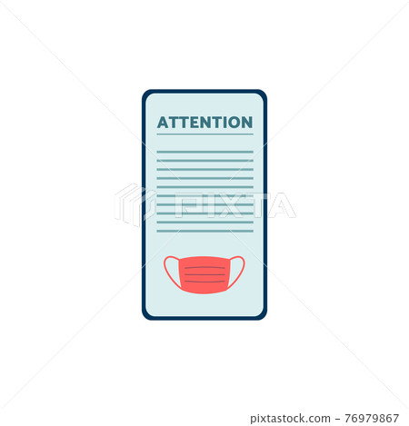 Phone with news feed about coronavirus, flat vector illustration isolated. Phone with news feed about coronavirus, flat vector illustration isolated. 76979867