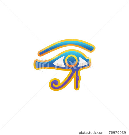 Eye of Horus all seeing eye egyptian symbol, flat vector illustration isolated. 76979989