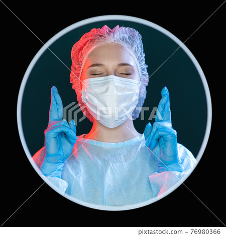 doctor wish good luck hopeful nurse round avatar doctor wish good luck hopeful nurse round avatar 76980366