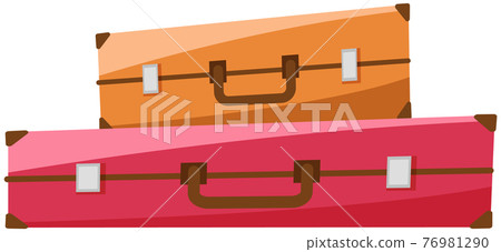 Vintage travel bag leather brown suitcase Vector Image