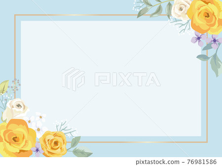 Yellow rose frame Yellow rose frame 76981586