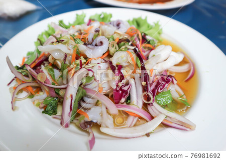 spicy salad or spicy squid salad spicy salad or spicy squid salad 76981692