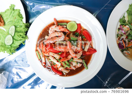 spicy salad or spicy shrimp salad spicy salad or spicy shrimp salad 76981696