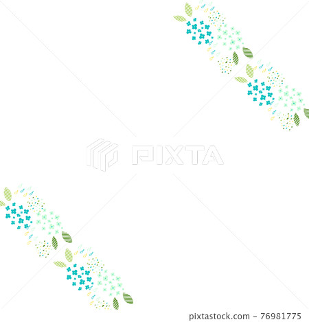 在雨季的繡球花框架 76981775