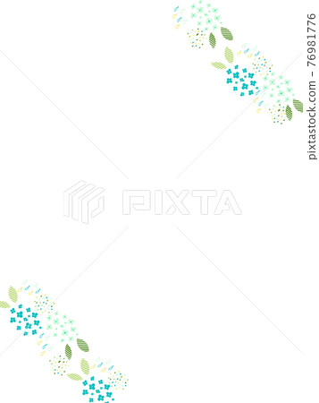 在雨季的繡球花框架 76981776