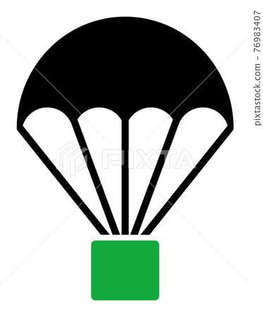 Flat Raster Cargo Parachute Icon Flat Raster Cargo Parachute Icon 76983407