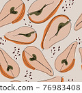 Seamless pattern with modern trendy art style pears 76983408