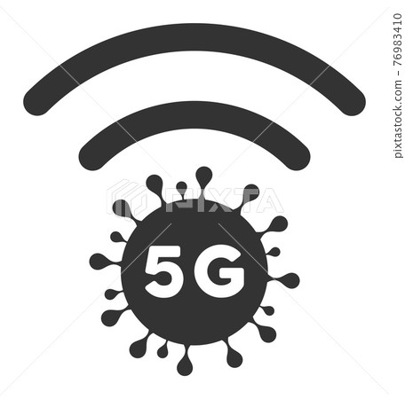 Flat Raster 5G Virus Network Icon 76983410