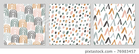 Set of seamless abstract patterns with hand drawn elements Set of seamless abstract patterns with hand drawn elements 76983457