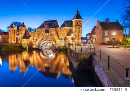 Amersfoort, Netherlands at the Koppelport at dawn. 76985949