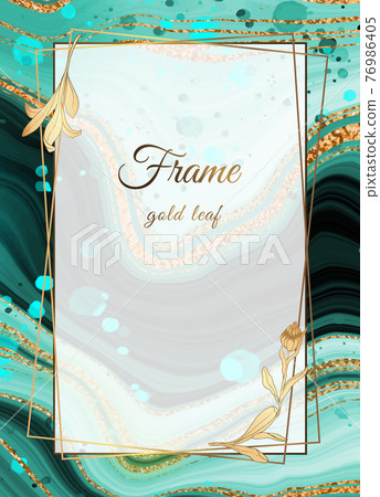 Gold marble design green. Gold frame. A beautiful combination of sea marble, beautiful streaks and streaks and stains. Gradient colors. For printing postcards, business cards, paintings. Gold marble design green. Gold frame. A beautiful combination of sea marble, beautiful streaks and streaks and stains. Gradient colors. For printing postcards, business cards, paintings. 76986405