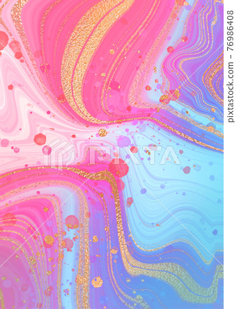 Gold marble design. A beautiful combination of pink and blue marble and gold. Splashes and lines. Marble pattern for print and web design. The background is golden. Gold marble design. A beautiful combination of pink and blue marble and gold. Splashes and lines. Marble pattern for print and web design. The background is golden. 76986408
