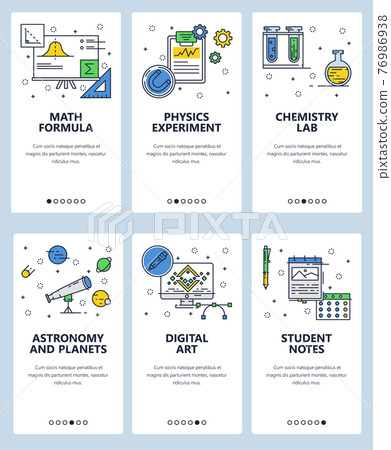 Vector line art web and mobile app template set 76986938