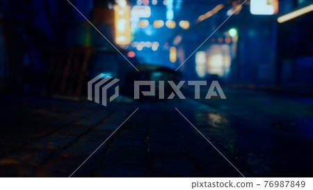 bokeh lights on night street in asia bokeh lights on night street in asia 76987849