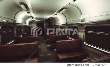 interior of old soviet electric train 76987866