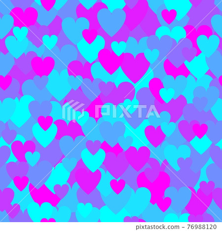 Neon ultra violet heart pattern. Camouflage Vector texture for Valentines Day 76988120