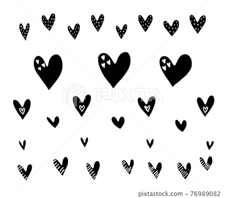Vector Heart shape frame with brush painting on… - Stock Illustration