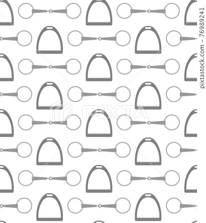 Vector seamless pattern of horse bit and stirrup 76989241