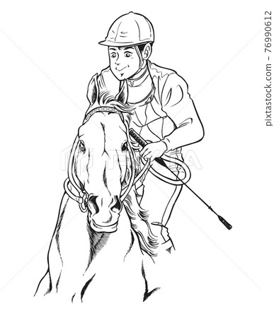 Racehorse, and jockey, training 76990612