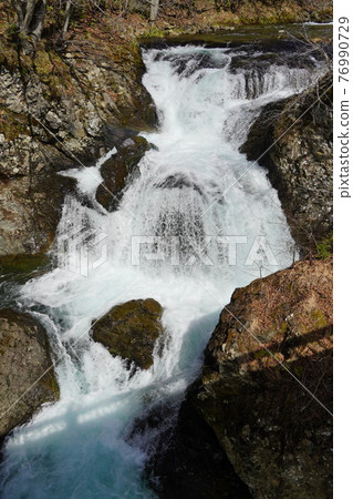 Sangai Taki in the spring of 2021, Otaki Ward, Date City Sangai Taki in the spring of 2021, Otaki Ward, Date City 76990729