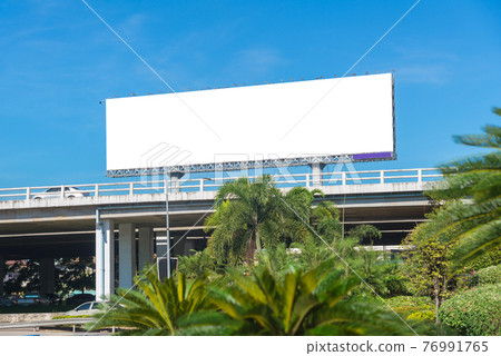 billboard blank for advertising poster or blank billboard at night time for advertisement on road 76991765