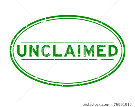 Grunge green unclaimed word oval rubber seal stamp on white background Grunge green unclaimed word oval rubber seal stamp on white background 76991913
