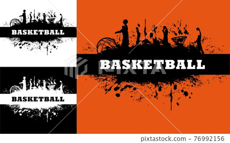 Basketball or streetball game grunge background Basketball or streetball game grunge background 76992156
