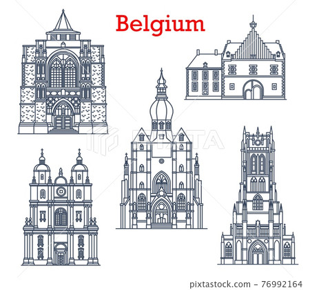 Belgium landmarks, cathedrals in Tongeren, Dinant 76992164