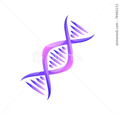 Dna helix icon, genetic medicine vector sign. Dna helix icon, genetic medicine vector sign. 76992231