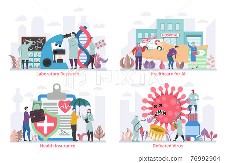 Set of Social Medicine concepts, flat design vector illustration Set of Social Medicine concepts, flat design vector illustration 76992904
