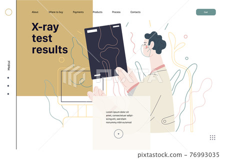 Medical tests template - x-ray test. Modern flat vector 76993035