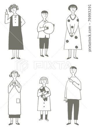 各種姿勢的人 76993291