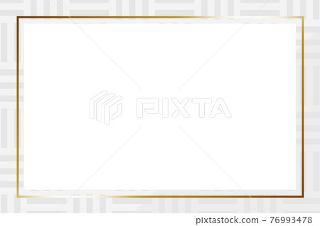 奢華簡約邊框長方形白金三斷紋 插圖素材 圖庫