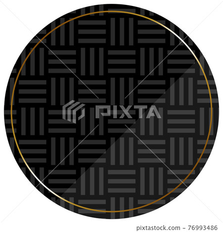 Circular frame Black & Gold Three-fold pattern on the entire surface 76993486