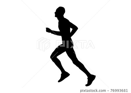 male athlete runner run side view male athlete runner run side view 76993681