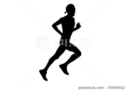 male athlete runner in cap running male athlete runner in cap running 76993682