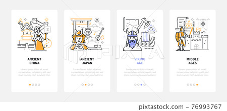 History periods - modern line design style web... - Stock Illustration ...