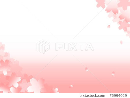 櫻花背景角角向量櫻花櫻花複製空間可用邊距 76994029