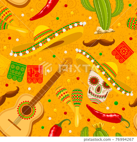 Cinco De Mayo Yellow Seamless Pattern Cinco De Mayo Yellow Seamless Pattern 76994267