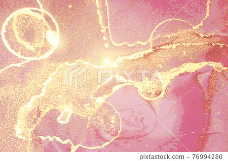 Pink and gold pattern with texture of geode and sparkles. Abstract vector background Pink and gold pattern with texture of geode and sparkles. Abstract vector background 76994280