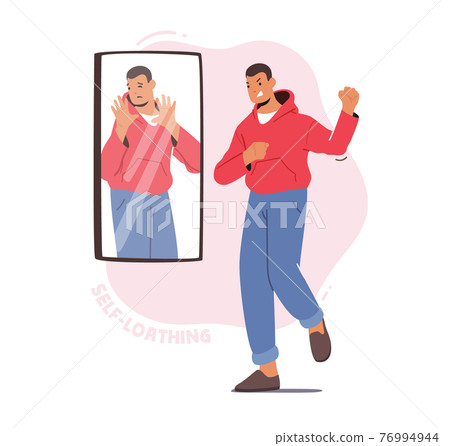 Male Character need Psychological Help, Mind Health Problem, Low Self Esteem, Loathing and Anger Concept Male Character need Psychological Help, Mind Health Problem, Low Self Esteem, Loathing and Anger Concept 76994944