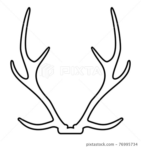 Antler Horn Concept trophy contour outline black Antler Horn Concept trophy contour outline black 76995734