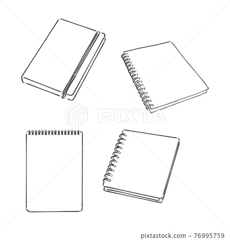 vector blank lined notebook . notepad vector sketch on a white background 76995759