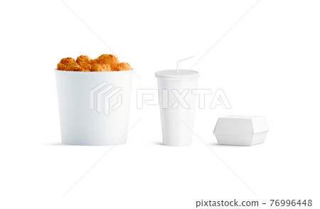Blank white fast food pack mockup set, front view 76996448