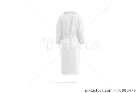 Blank white hotel bathrobe mockup, back view 76996479