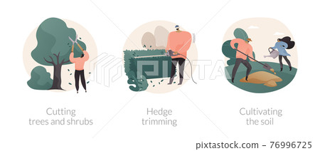 Landscape maintenance abstract concept vector illustrations. 76996725