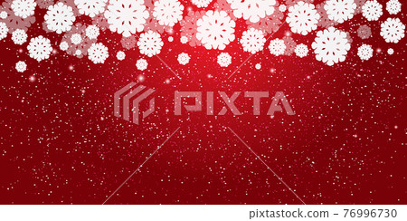 Christmas Background with white snowflakes and snow border. For Christmas design 76996730