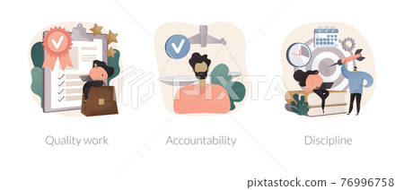 Employee performance abstract concept vector illustrations. 76996758