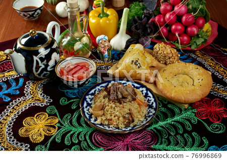 food set  Central Asian cuisine 76996869