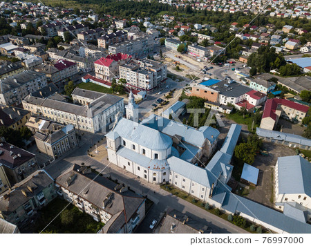 Aerial view to Church of Assumption of Blessed Virgin Mary 76997000